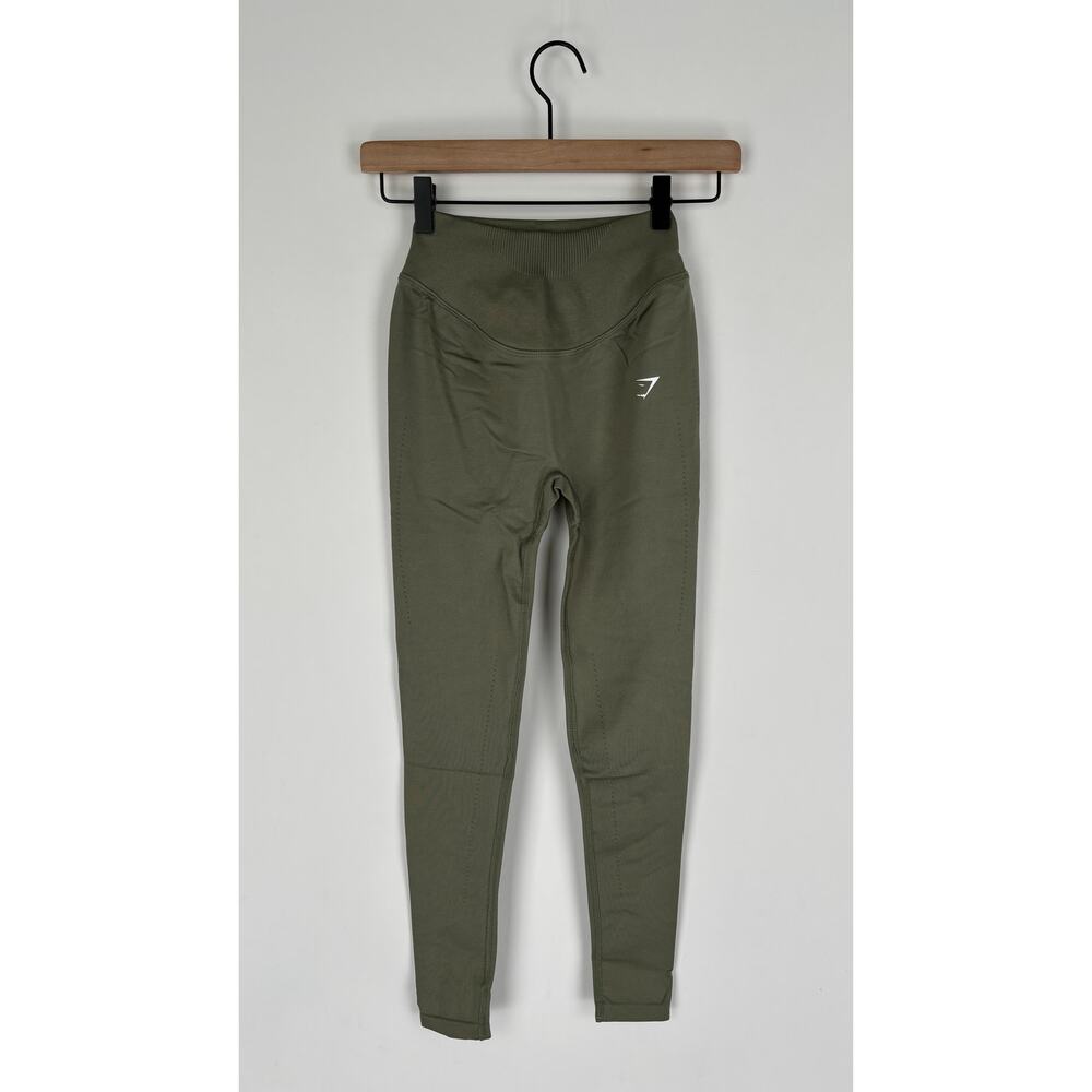 GymShark High Rise Sweat Seamless Leggings Womens XS New Dusty Olive Green B6A4T